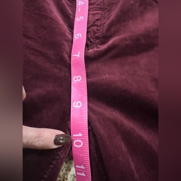 AG Adriano Goldschmied Jodi Velvet Crop High Rise Slim Fare in Burgundy NWOT 27 - Picture 8 of 15
